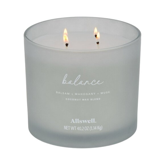 Balance (Balsam + Mahogany + Musk) Scented 4-Wick Spa Jar Candle 40.2oz - Picture 1 of 5